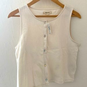NWT Madewell button down cream tank top